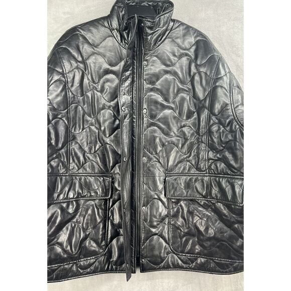 Free People Larmarque BERUKA QUILTED LEATHER JACKET Size XSmall/ Small Black - Picture 7 of 15